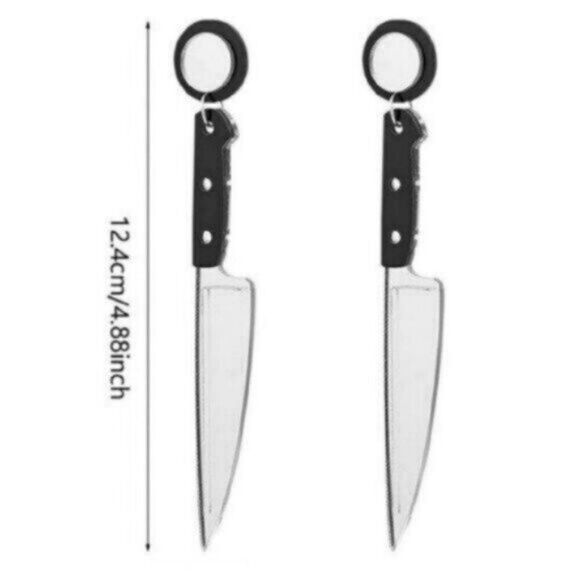 Cute and edgy acrylic knife post earrings - Picture 4 of 8